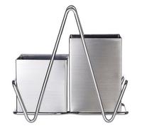 Premier Housewares Cutlery Caddy - Stainless Steel, Silver, H18 x W18 x D9cm