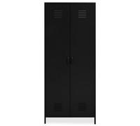 Orsina Two Door Black Wardrobe, Customized Organation By Adjustable Shelf Wardrobe, Durable Wardrobe With Drawers