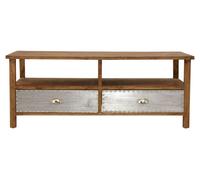 Orsina Two Drawer Coffee Table, Modern Coffe Table, 2 Metal Drawer Solid Wood Coffee Table, Rustic Coffee Table in Natural Orsina Natural