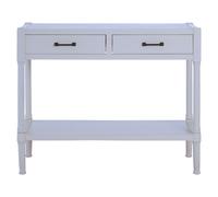 Orsina Two Drawer Console Table for Hallway, Pine Wood Hallway Table for Home Décor, Wood Table with 2 Drawers for Office in White Orsina White