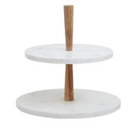 Maison By Premier Monzaro Two Tier Marble And Acacia Wood Cake Stand
