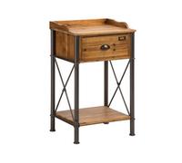 Orsina Two-Tier One Drawer Wooden Side Table, Stylish & Practical Natural Wooden Side Table, Rectangular Side Table
