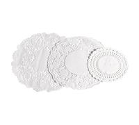 Orsina Unique 30Pcs White Foil Paper Doilies, Disposable Table Doilies For Decor, Cake Tray Liners, Round Doily Set