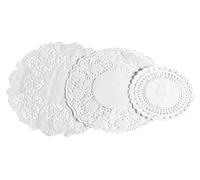 Orsina Unique 30pcs White Foil Paper Doilies, Disposable Table Doilies For Decor, Cake Tray Liners, Round Doily Set Orsina White