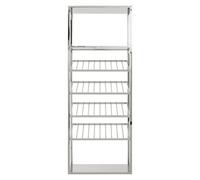 Orsina Unique Bar Shelf Unit,silver Finish Bookcase Unit With Five Clear Glass Shelves,display Unit For Decor