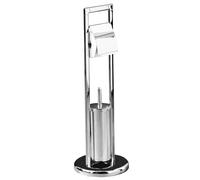 Orsina Unique Chrome Bathroom Set,toilet Brush & Roll Large Holder,toilet Roll Stand With Integrated Loo Brush