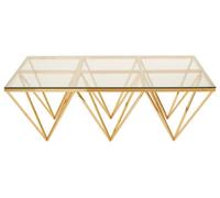 Orsina Unique Design Gold Finish Spike Legs Coffee Table, Durable Decorative Table, Sleek Display Coffee Table