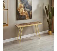 Orsina Unique Petrified Wood Console Table, Wooden Top Sofa Table For Bedroom, Durable Constructed Hallway Table in Natural Orsina Natural