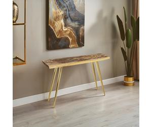 Orsina Unique Petrified Wood Console Table, Wooden Top Sofa Table For Bedroom, Durable Constructed Hallway Table in Natural Orsina Natural
