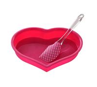 Orsina Unique Silicone Baking Set, Heart Mould & Spatula, Valentine's Day Baking Kit, Heat-Resistant Cake Mould in Pink Orsina Pink