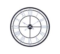 Orsina Unique Skeletal Wall Clock With Roman Numerals, Oversized Round Clock With Spade Hands, Retro Wall Clock