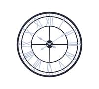 Orsina Unique Skeletal Wall Clock With Roman Numerals, Oversized Round Clock With Spade Hands, Retro Wall Clock in Black Orsina Black