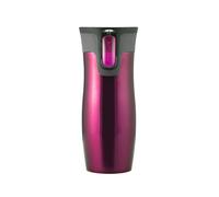 Orsina Vacuum Insulated Design Auto Seal Raspberry Mug, Durable Reusable Travel Mug, Stainless Steel Constricted Mug in Pink Orsina Pink