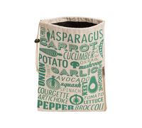 Orsina Vegetable Bag In Grey & Natural, Breathable Cotton Storage Sack With Drawstring Closure, Stylish And in Green Orsina Green