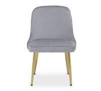 Orsina Velvet Dining Chair, Mid-Century Modern Gold Accented Velvet Dining Chairs, Luxury Dining Chair in Grey Orsina Grey