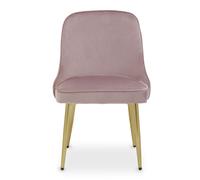 Orsina Velvet Dining Chair, Mid-Century Modern Gold Accented Velvet Dining Chairs, Luxury Dining Chair in Pink Orsina Pink