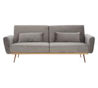 Orsina Velvet Upholstered Velvet Sofa Bed, Elegant Seater Sofa Bed For Bedroom, Contemporary Sofa Bed in Grey Orsina Grey