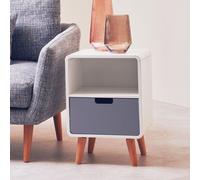 Orsina Versatile 1 Drawer Cabinet, Lightweight Display Case, White Narrow Storage Unit, Modern Bedroom Cabinet in Grey Orsina Grey