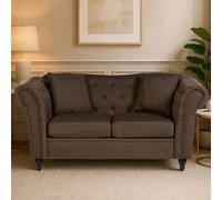 Orsina Versatile 2 Seat Natural Chesterfield Sofa, Durable Small Two Seater Sofa, Ecofrienfdly Legs Sofa For Bedroom