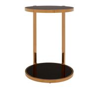 Orsina Versatile 2 Tier Side Table, Functional Small Side Table By Couch For Livingroom, Elegant Design Small Table in Black Orsina Black