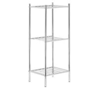 Premier Housewares 3 Tier Shelving Unit Garage Storage Metal Shed Shelving Chrome Finish Bathroom Organiser Storage Shelving Unit Garage Shelves