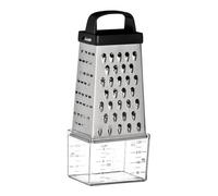 Premier Housewares Versatile 4 Sided Grater with Collection Department | 4 Sided Stainless Steel Tool for Efficient Cooking | Sturdy Cheese Grater for Kitchen | Sleek Shredder