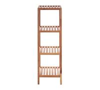 ARLA 4 Tier Walnut Wood Bathroom Shelf Unit Premier Housewares Natural One Size