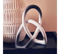 Orsina Versatile Black And White Sculpture, Easy To Maintain Loop Design Sculpture, Abstract Design Sculpture