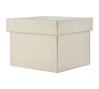 Orsina Versatile Cream Faux Leather DVD Storage Box, Elegant Faux Leather Box, Lightweight DVD Storage Container Orsina Cream