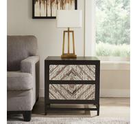 Orsina Versatile Design Black 2 Drawer Bedside Table, Industrial Table For Bedroom, Everyday Use Lounge Table in Brown Orsina Brown