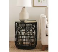 Orsina Versatile Design Round Rattan Table, Industrial Design Bedroom Table, Everyday Use Side Table For Lounge in Black Orsina Black