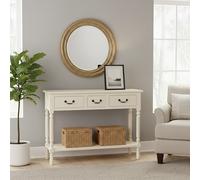 Orsina Versatile Design Three Drawer Black Console Table, Solid Pine Wood Hallway Table, Classic Console Table in White Orsina White