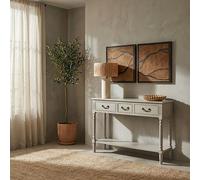 Premier Housewares Heritage 3-Drawer Console Table, Wood, White