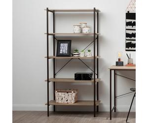 Orsina Versatile Five Tier Grey Oak Shelf Unit, Ample Storage Shelving Unit, Sturdy And Durable Tall Cupboards