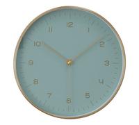 Orsina Versatile Gold And Mint Green Finish Wall Clock, Functional And Stylish Indoor Clock, Wall Clock For Outdoor