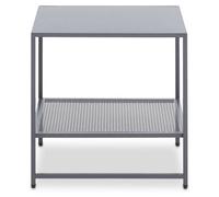 Industrial Metal Two-Tier Square Side Table Grey