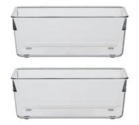 Orsina Versatile Large Set Of Two Kitchen Organisers, Integrated Handle Narrow Storage Boxes, Versatile Boxes