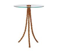 Orsina Versatile Large Side Table, Sleek Corner Table, Compact Side Table By The Couch, Functional Bedside Table in Gold Orsina Gold