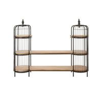 Orsina Versatile Long Black Finish Birdcage Shelf Unit, Distinctive Design Unit, Durable Modern Shelf Unit