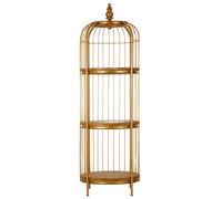 Orsina Versatile Medium Black Birdcage Shelf Unit, Distinctive Design Shelf Unit, Durable Modern Shelf Unit in Gold Orsina Gold