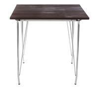 Orsina Versatile Metal & Elm Wood Table, Large Square Table, Sturdy Outdoor Dining Table for Lawn, Patio in Grey Orsina Grey
