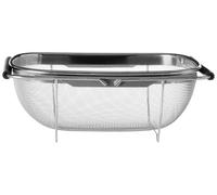 Premier Housewares Kitchen Sink Strainer Wire Mesh Over Sink Colander Rice Strainer Sink Strainer Basket Large Sieve Dimensions (H x W x D): 11 x 30 x 19 cm, Silver