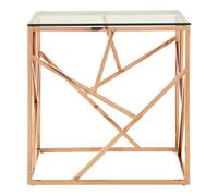 Orsina Versatile Rose Gold Geometric End Table, Stylish Statement Table, Easily Maintained Sitting Room Table