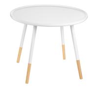 Premier Housewares Viborg White and Natural Round Side Table