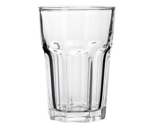 Orsina Versatile Set Of 4 Luxor Clear Glass Tumblers 360Ml, Fluted Glassware Drinking Glass, Sturdy Glass Tumbler