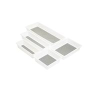 Orsina Versatile Set Of 5 Plastic Drawer Organizer, Durable Storage Tray Organizer, Adhesive Small Storage Drawers in White Orsina White