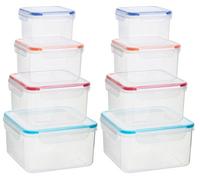 Orsina Versatile Set Of 8 Airtight Lid Food Containers, Airtight Lid Storge Containers, Assorted Coloured Container