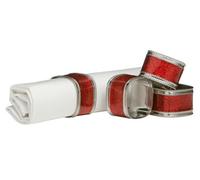 Premier Housewares 1403761 Square Glitter Napkin Rings - Set of 4, Red, H4 x W3 x D4cm