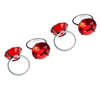 Orsina Versatile Set Of Four Sapphire Diamante Napkin Rings, Elegant Rings For Table, Durable Diamante Napkin Ring in Red Orsina Red