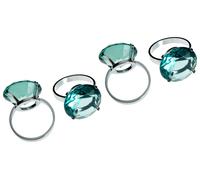 Orsina Versatile Set Of Four Sapphire Diamante Napkin Rings, Elegant Rings For Table, Durable Diamante Napkin Ring in Teal Orsina Teal
